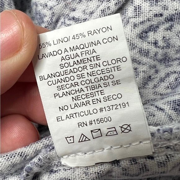 Briggs New York Size XL Women’s Shorts Linen Blend Pull-On Summer Blue White - Picture 11 of 16